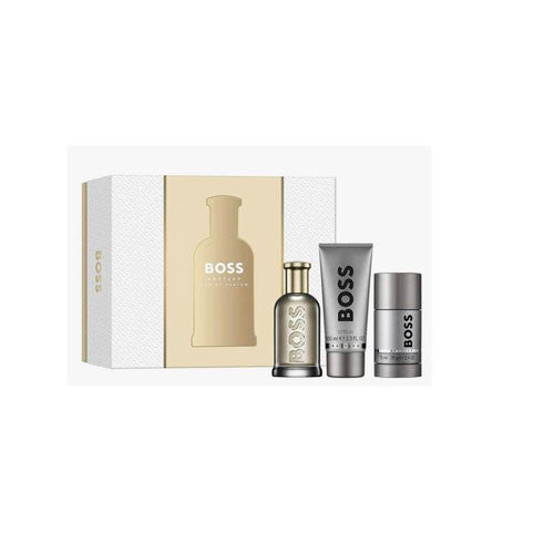 SET HUGO BOSS BOTTLED MEN ( 3 PZ )3.4 OZ EDP/SHOWER GEL 3.4 OZ/ TRAVEL 0.33 OZ