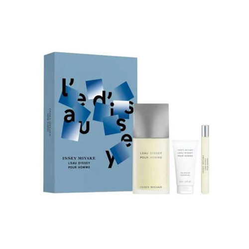 SET ISSEY MIYAKE LEAU DISSEY POR HOMME ( 3 PC ) 4.2 OZ EDT SP / 1.6 OZ SG /0.33 OZ EDT SP
