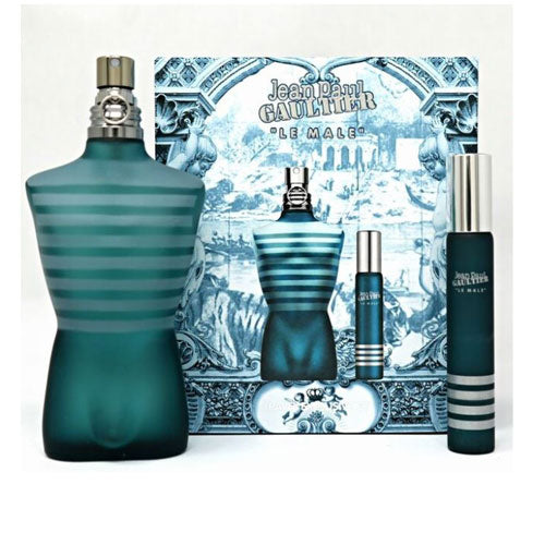 SET JEAN PAUL GAULTIER LE MALE MEN ( 2 PC ) 4.2 OZ EDT SP / 0.68 OZ EDT SP (TRAVEL EXCLUSIVE)
