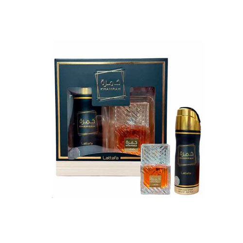 SET LATTAFA KHAMRAH MEN ( 2 PC) 3.4 OZ EDP SP / 6.76 OZ BODY SPRAY