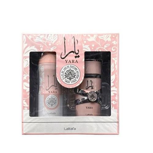 SET LATTAFA YARA WOMEN ( 2 PC ) 3.4 OZ  EDP SP /6.76 OZ  BODY SPRAY