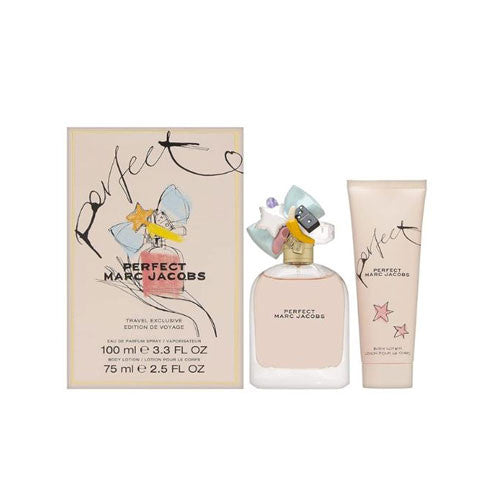 SET MARC JACOBS PERFECT ( 2 PC ) 3.3 OZ EDP SP /2.5 OZ BODY LOTION