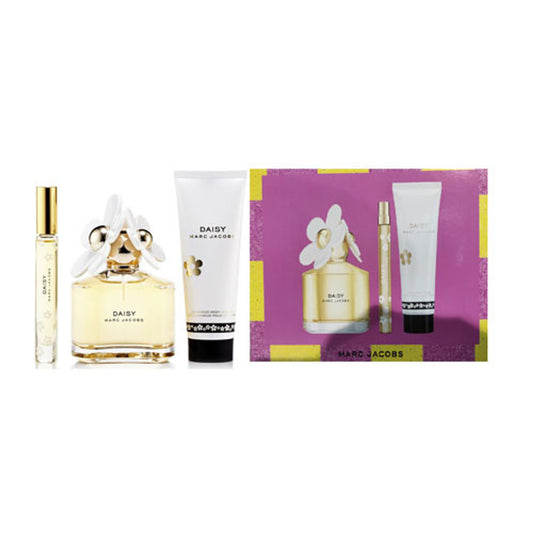 SET MARC JACOBS DAISY WOMEN ( 3 PC )3.3 OZ EDT SP / 2.5 OZ BL / 0.33 OZ EDT SP-NEW UPC