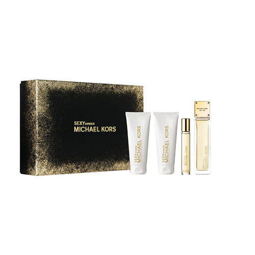 SET MICHAEL KORS SEXY AMBER WOMEN ( 4 PC )3.4 OZ EDP SP / 3.4 OZ BODY LOTION /3.4 OZ SHOWER GEL /0.34 OZ EDP SP