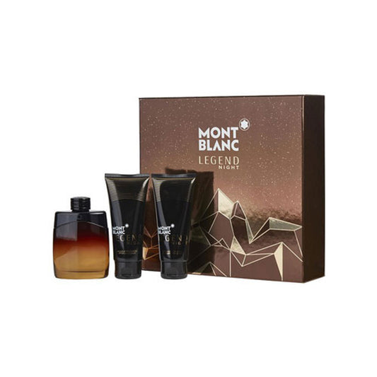 SET MONT BLANC LEGEND NIGHT MEN 3 PC SET 3.4 OZ. EDP / 3.4 OZ. SB / 3.4 OZ. SG