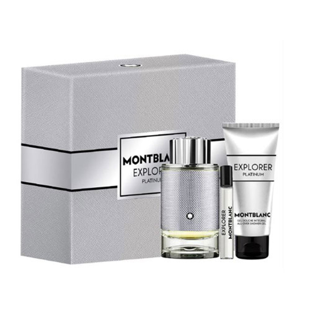 SET MONT BLANC EXPLORER PLATINUM MEN ( 3 PC )3.4 OZ EDP / 3.4 OZ SG / 0.25 OZ