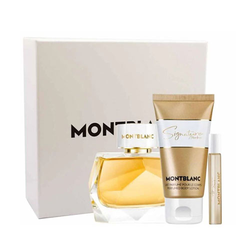 SET MONTBLANC SIGNATURE ABSOLUE WOMEN ( 3 PC ) 3.0 EDP SP / 3.4 OZ BL /0.25 OZ EDP SP