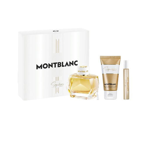 SET MONT BLANC SIGNATURE ABSOLUE WOMEN  ( 3 PC ) 3.0 OZ EDP \3.4 OZ BL \MIN
