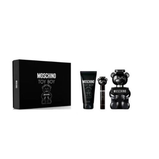 SET MOSCHINO TOY BOY MEN ( 3 PC ) 3.4 EDP / 3.4 SG / MINI