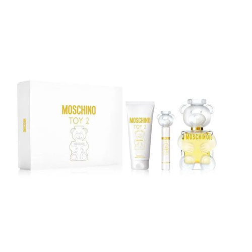 SET MOSCHINO TOY 2 WOMEN ( 3 PC ) 3.4 OZ EDP SP / 3.4 OZ  BL / 0.3 OZ EDP SP