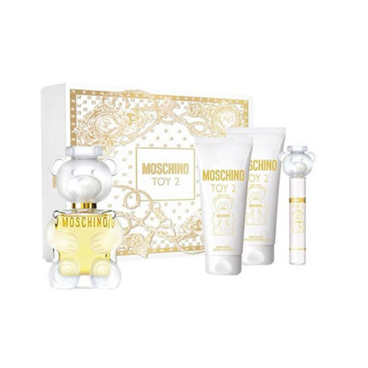 SET MOSCHINO TOY 2 WOMEN ( 4 PC ) 3.4 OZ EDP SP/ 3.4 OZ SHOWER GEL / 3.4 OZ BODY LOTION / 0.3 OZ EDP SP