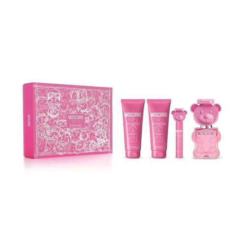 SET MOSCHINO TOY 2 BUBBLE GUM WOMEN ( 4 PC )3.4 OZ EDT SP/ 0.34 OZ EDT SP/ 3.4 OZ BODY LOTION /3.4 OZ SHOWER GEL