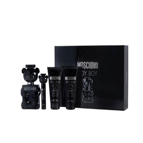 SET MOSCHINO TOY BOY MEN ( 4 PZ ) 3.4 OZ EDP SP / 3.4 OZ AS BALSAM/ 3.4 OZ SG/ 0.33 OZ EDP SP