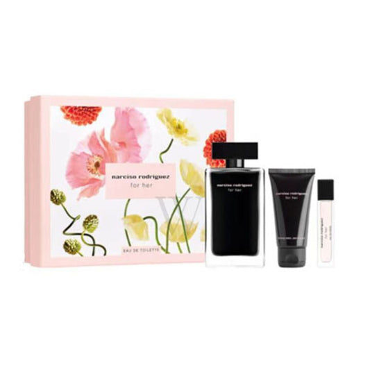 SET NARCISO RODRIGUEZ WOMEN ( 3 PC ) 3.4 OZ EDT / 1.7 OZ BL / MINI