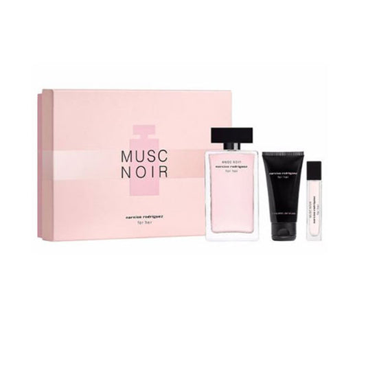 SET NARCISO RODRIGUEZ MUSC NOIR WOMEN ( 3 PC )3.4 OZ EDP SP / 1.7 OZ BL / MINI