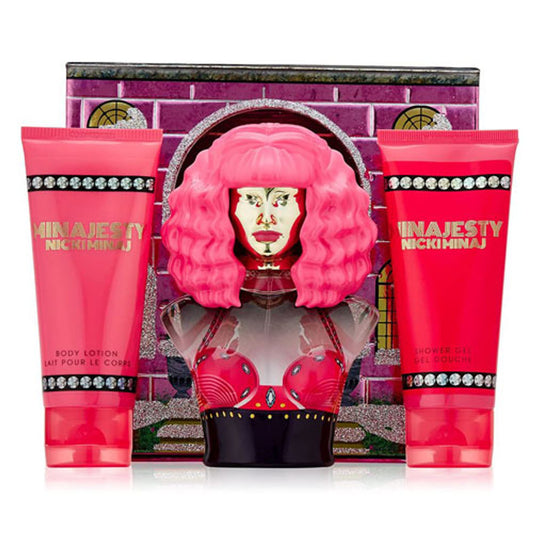 SET NICKI MINAJ MINAJESTY WOMAN ( 3 PC ) 3.4 OZ. EDP / 3.4 OZ. BL / 3.4 OZ. SG
