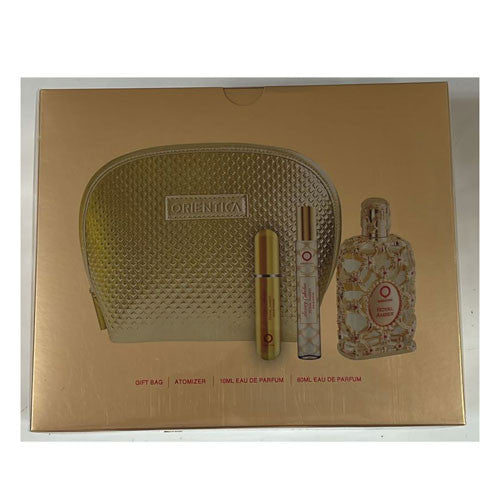 SET ORIENTICA ROYAL AMBER GIFT (4 PC ) 2.7 OZ. EDP SP / 0.33 OZ. EDP SP / ATOMIZER / GIFT BAG