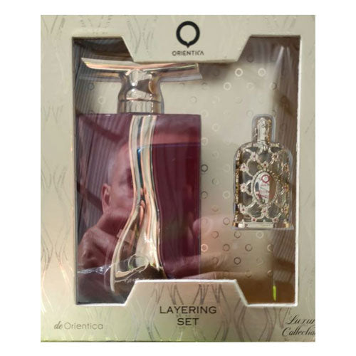SET ORIENTICA (2 PC )ROSE DE ORIENTICA  3.0 OZ EDP SP / LUXURY COLLECTION ROYAL AMBER 0.25 OZ EDP SP