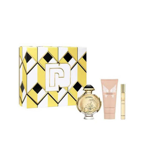 SET PACO RABANNE OLYMPEA SOLAR WOMEN (3 PC ) 2.7 OZ EDP SP / 3.4 OZ BL / 0.3 EDP SP
