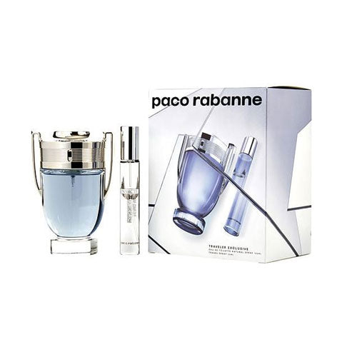 SET PACO RABANNE INVICTUS MEN ( 2 PC ) 3.4 OZ EDT SP /  0.68 OZ TRAVEL SPRAY