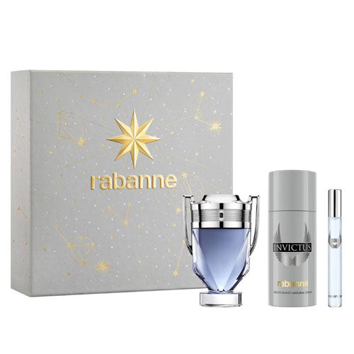 SET PACO RABANNE INVICTUS MEN (3 PC) 3.4 OZ EDT SP / 5.1 OZ DEO / 0.34 OZ EDT SP