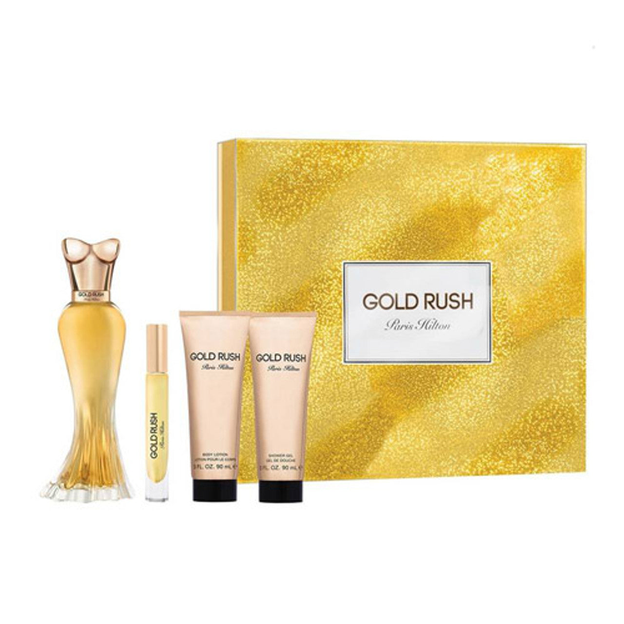 SET PARIS HILTON GOLD RUSH WOMAN ( 4 PC SET)