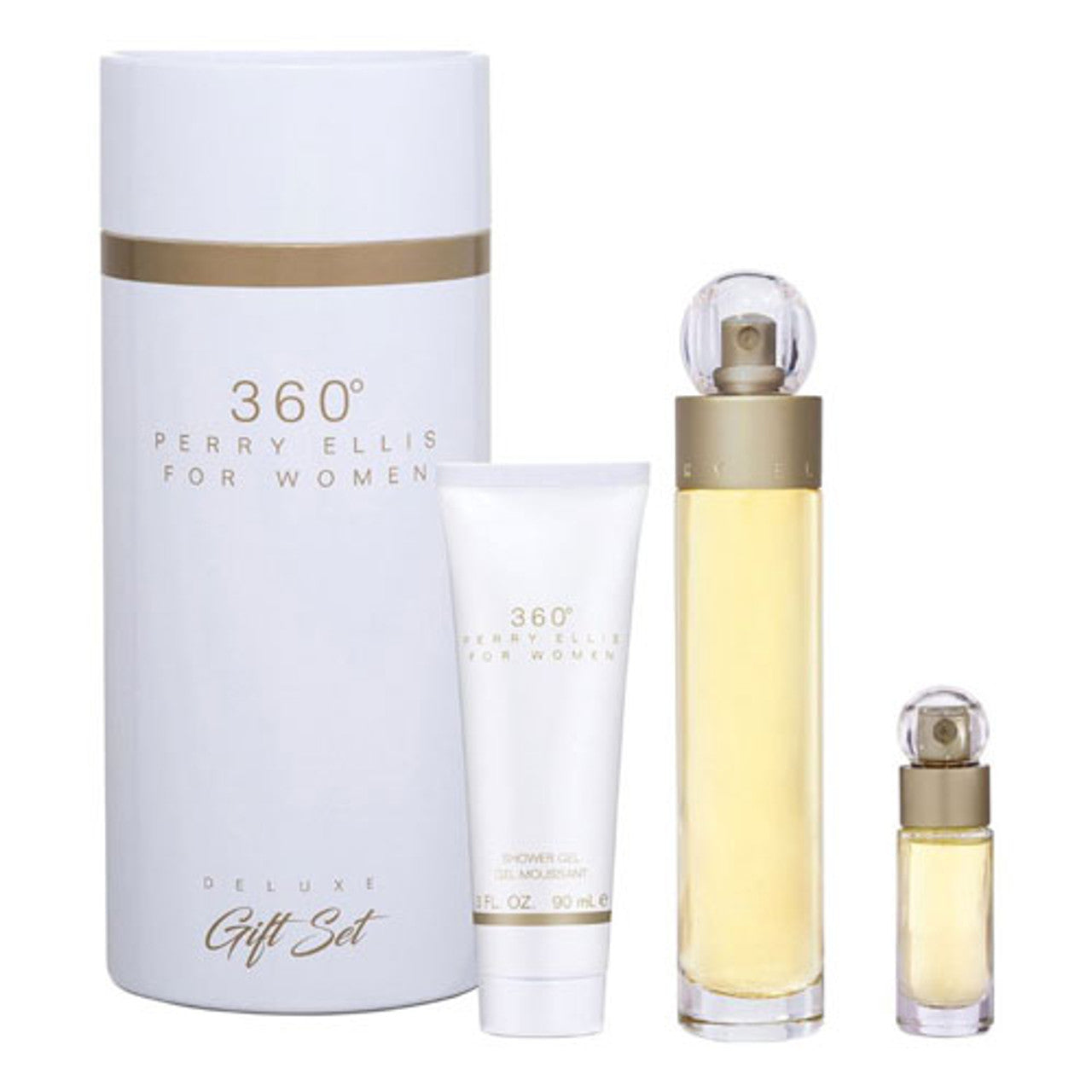 SET PERRY ELLIS 360 MUJER (3 UDS) 3.4 OZ. EDP / 3.0 GEL / MINI