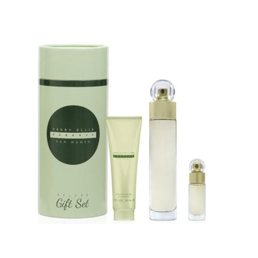 SET PERRY ELLIS RESERVA MUJER ( 3 PIEZAS ) 3.4 OZ EDP SP/3.0 GEL / MINI