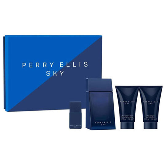 SET PERRY ELLIS SKY MEN ( 4 PIEZAS )3.4 OZ EDT / 1.7 OZ SG / 1.7 OZ ASB / 0.25 EDT SP