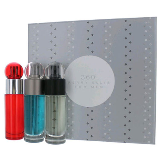 SET PERRY ELLIS 360 HOMBRES (TRIO) 360 / 360 ROJO / 360 VERDE 1.0 OZ. EDT SP