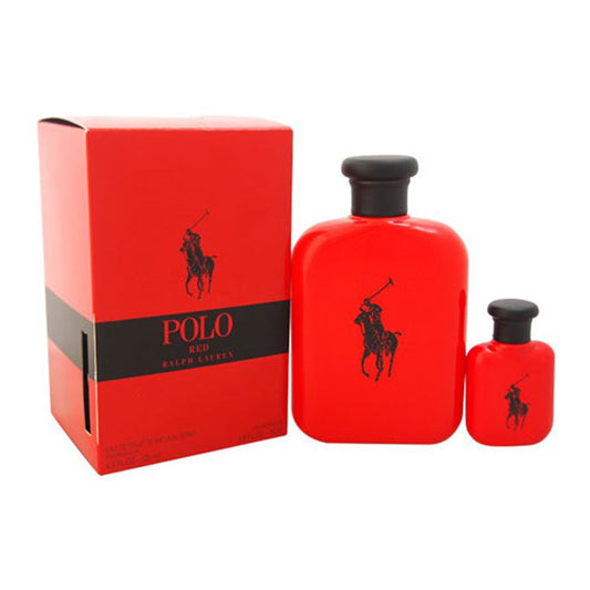 SET RALPH LAUREN POLO RED MEN (2 PC SET) 4.2OZ EDT/MINI-TRAVEL SET