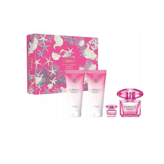 SET VERSACE BRIGHT CRYSTAL ABSOLU WOMEN ( 4 PC ) 3.0 OZ EDP SP / 0.17 OZ EDP SP / 3.4 OZ SHOWER GEL / 3.4 OZBODY LOTION